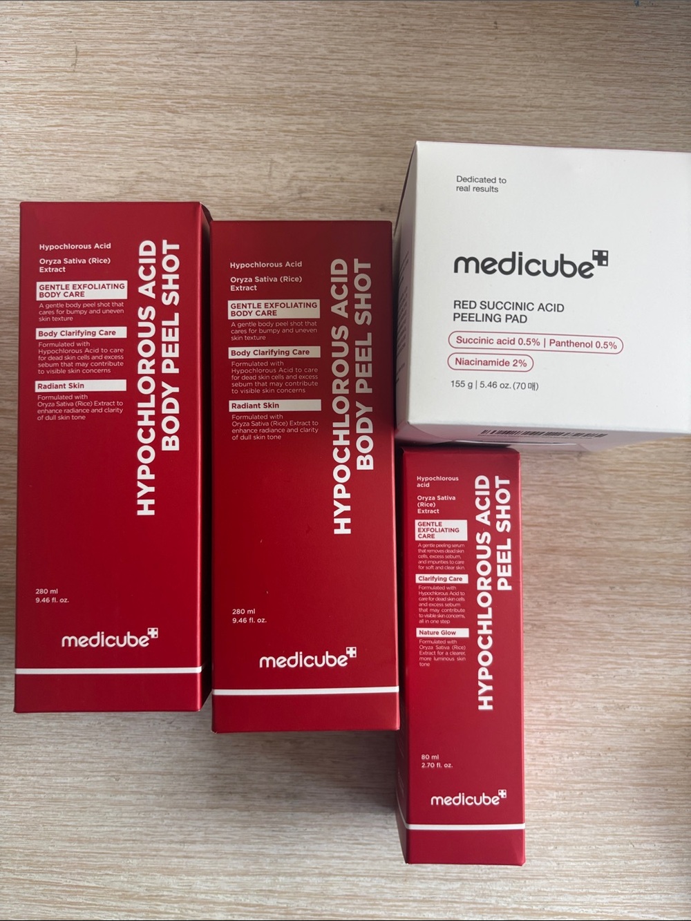 Medicube NEW hypochlorous acid peel shot & peeling pad bundle